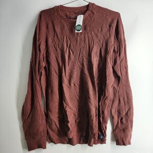Grayers Mens Medium Burgundy Clint Long Sleeve Waffle Crewneck Sweater NWT